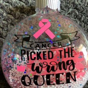 Breast cancer Christmas ornament